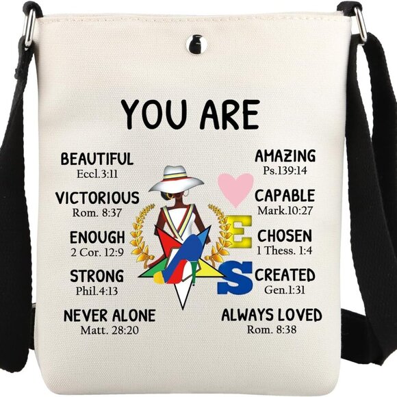 Handbags - Eastern the Star Sorority Casual Crossbody Bag Sorority Gift Amazing You Are Cro